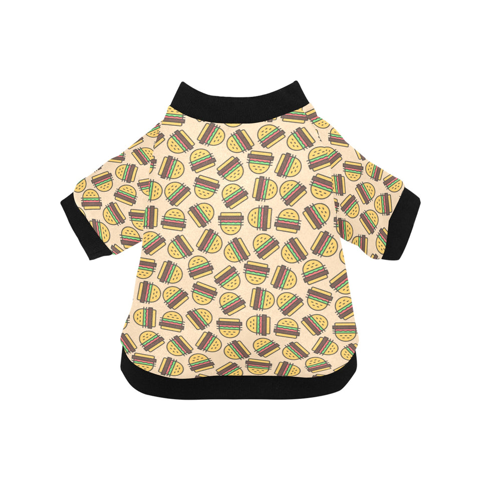 Hamburger Pattern Print Design 01 All Over Print Pet Dog Round Neck Fuzzy Shirt
