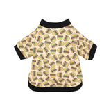 Hamburger Pattern Print Design 01 All Over Print Pet Dog Round Neck Fuzzy Shirt