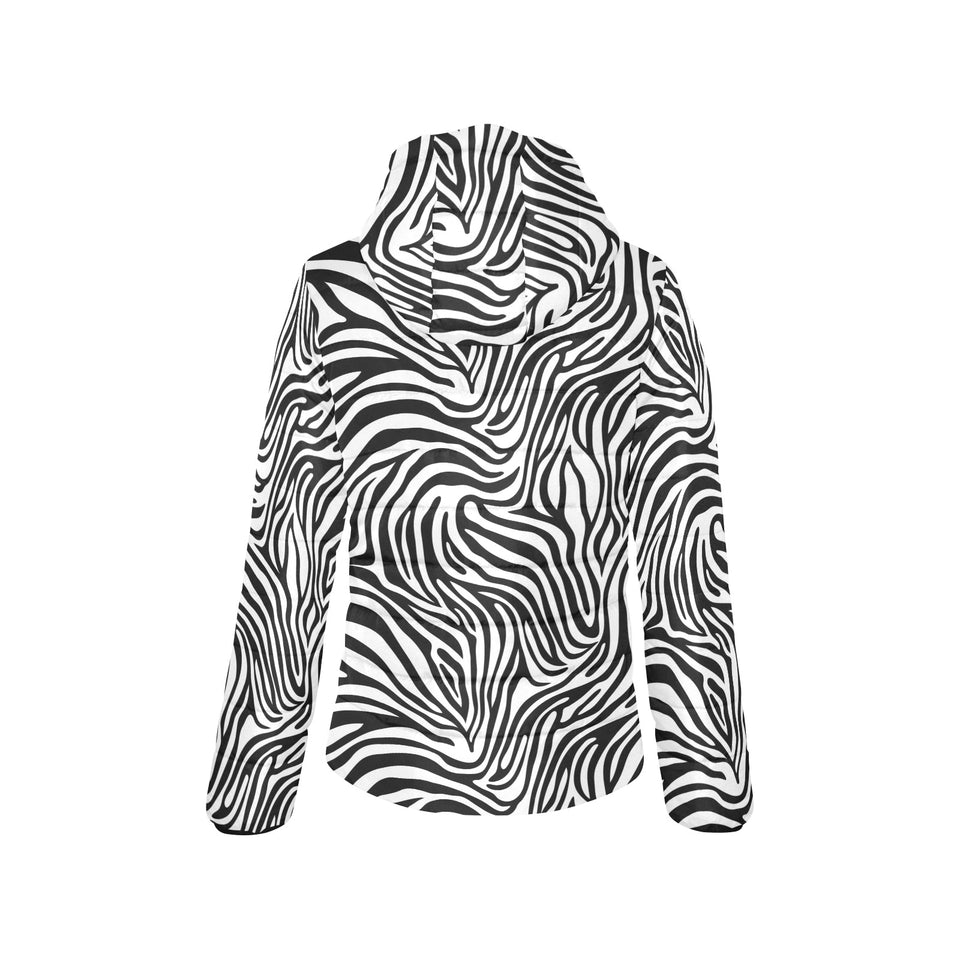 Zebra skin pattern Women's Padded Hooded Jacket