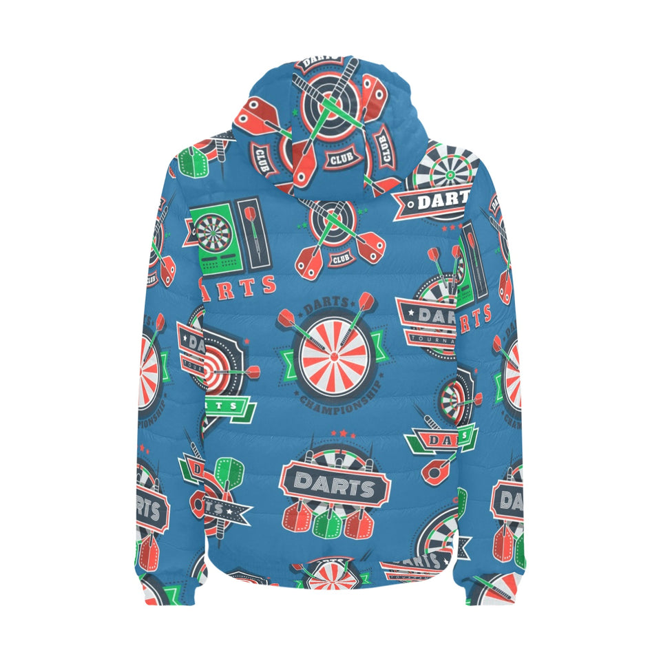 Darts Pattern Print Design 02 Men's Padded Hooded Jacket