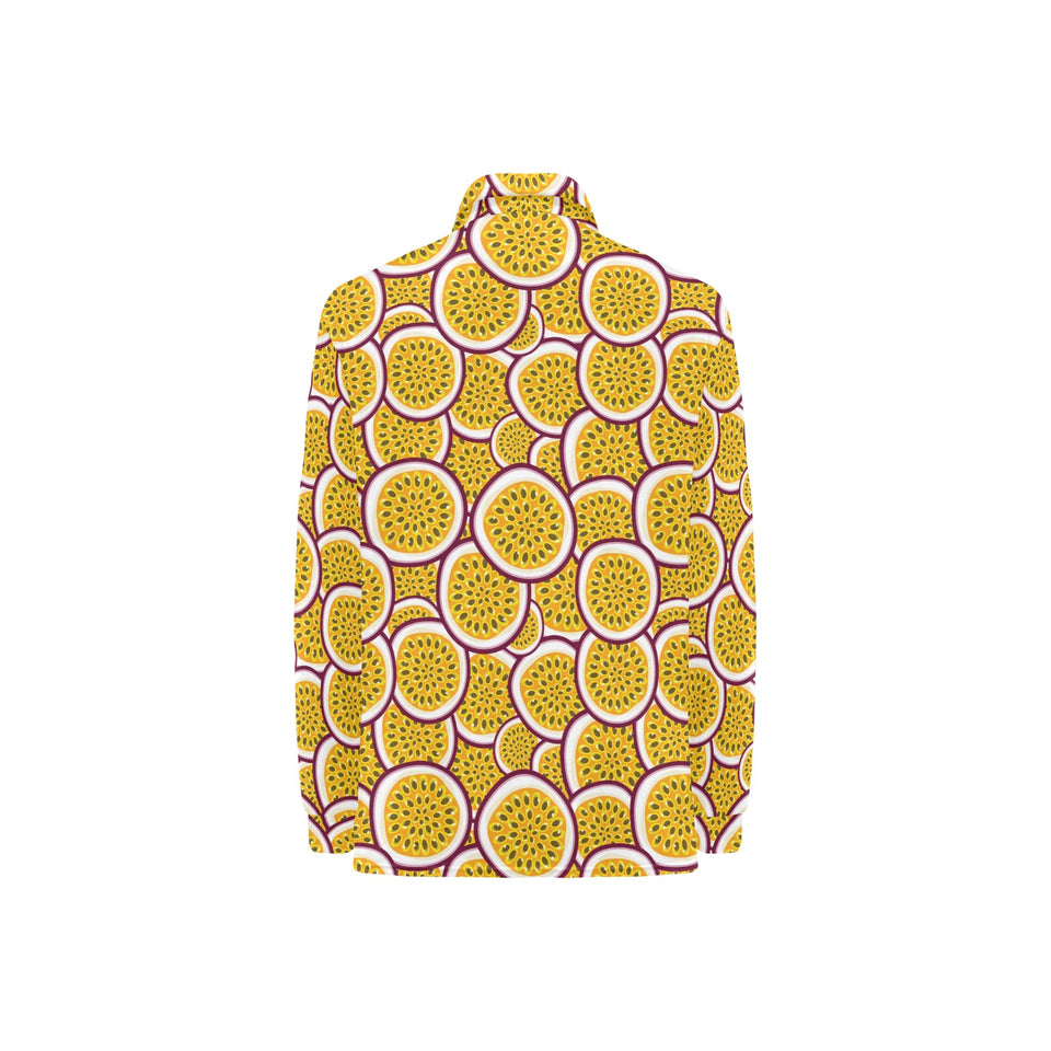 Passion fruits slice pattern Women's Long Sleeve Polo Shirt