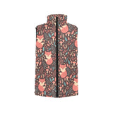 fox leaves mushroom pattern Women's Padded Vest