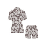Garlic bulb dark background Women's V-Neck Short Pajama Set