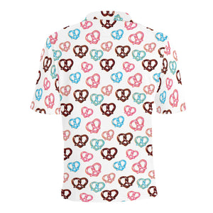 Pretzels Pattern Print Design 04 Men's All Over Print Polo Shirt