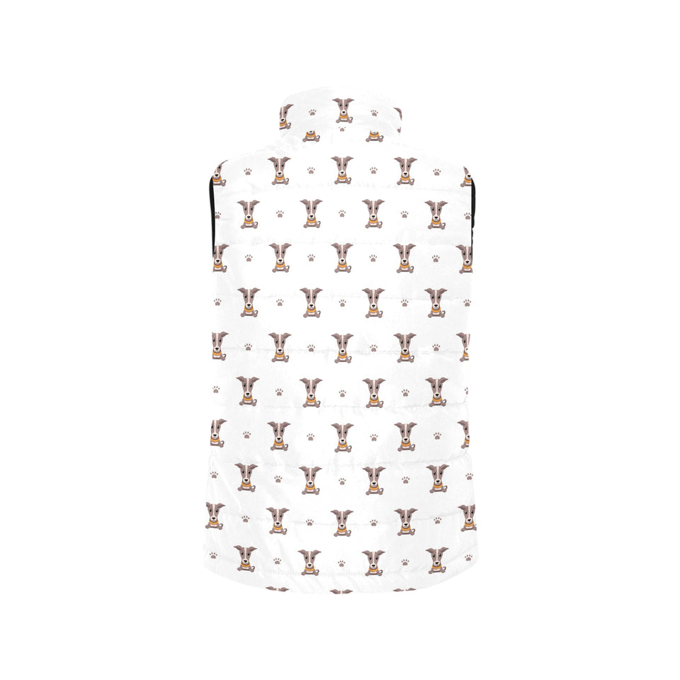 Greyhound Pattern Print Design 05 Women's Padded Vest