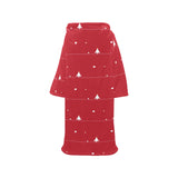 Christmas tree star snow red background Blanket Robe with Sleeves