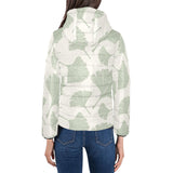 Ginkgo leaves pattern Women's Padded Hooded Jacket