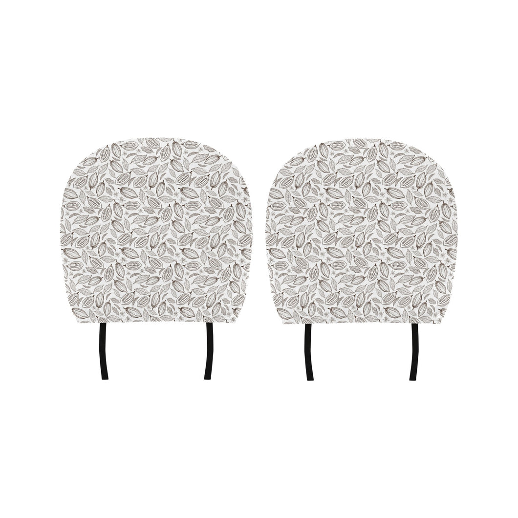 cacao beans leaves pattern Car Headrest Cover