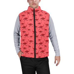 Ostrich Pattern Print Design 03 Men's Padded Vest