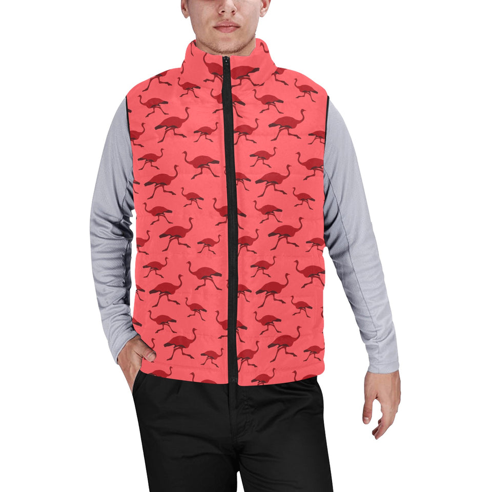 Ostrich Pattern Print Design 03 Men's Padded Vest