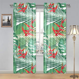heliconia palm and monstera leaves pattern Gauze Curtain
