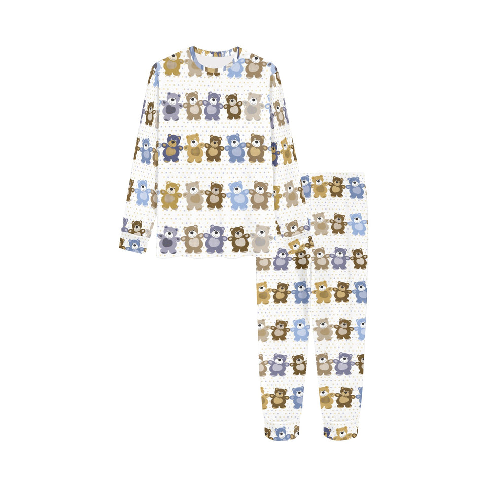 Teddy Bear Pattern Print Design 02 Kids' Boys' Girls' All Over Print Pajama Set