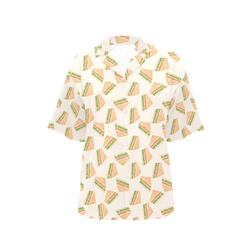 Sandwich Pattern Print Design 01 Women's All Over Print Hawaiian Shirt