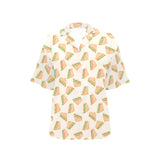 Sandwich Pattern Print Design 01 Women's All Over Print Hawaiian Shirt