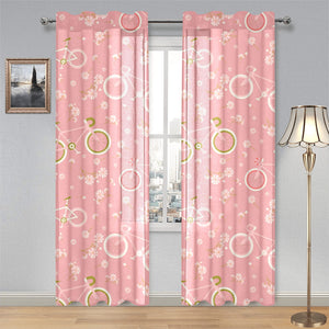Bicycle Pattern Print Design 02 Gauze Curtain