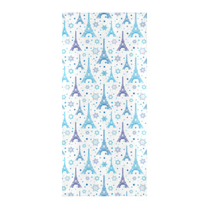 Blue Eiffel Tower Theme Pattern Print Design 01 Beach Towel