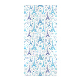 Blue Eiffel Tower Theme Pattern Print Design 01 Beach Towel