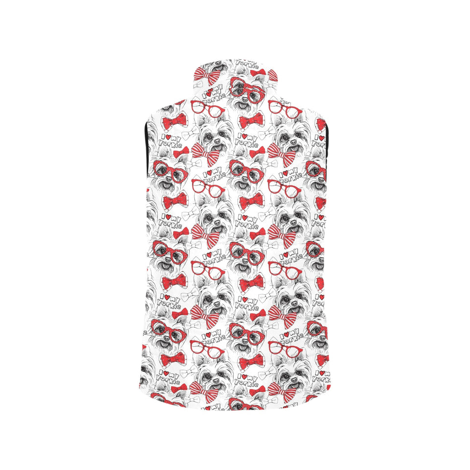 Yorkshire Terrier Pattern Print Design 04 Women's Padded Vest