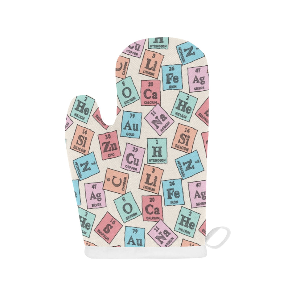 Chemistry Periodic Table Pattern Print Design 02 Heat Resistant Oven Mitts