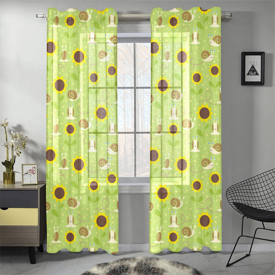 Snail Pattern Print Design 01 Gauze Curtain