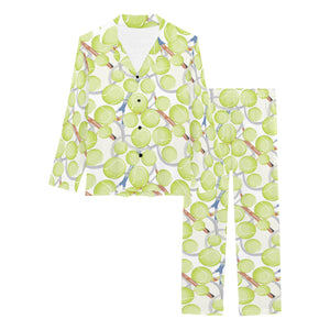 Tennis Pattern Print Design 01 Women's Long Pajama Set