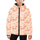 Fire flame watercolor pattern Kids' Boys' Girls' Padded Hooded Jacket