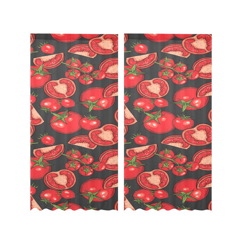 Tomato black background Gauze Curtain
