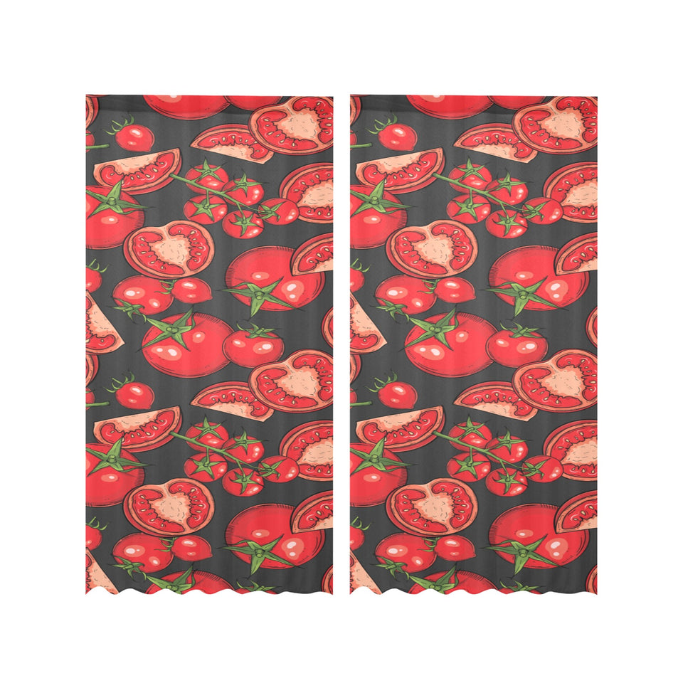 Tomato black background Gauze Curtain