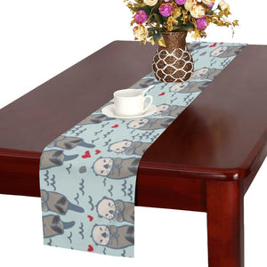 Lovely Sea Otter Pattern Table Runner