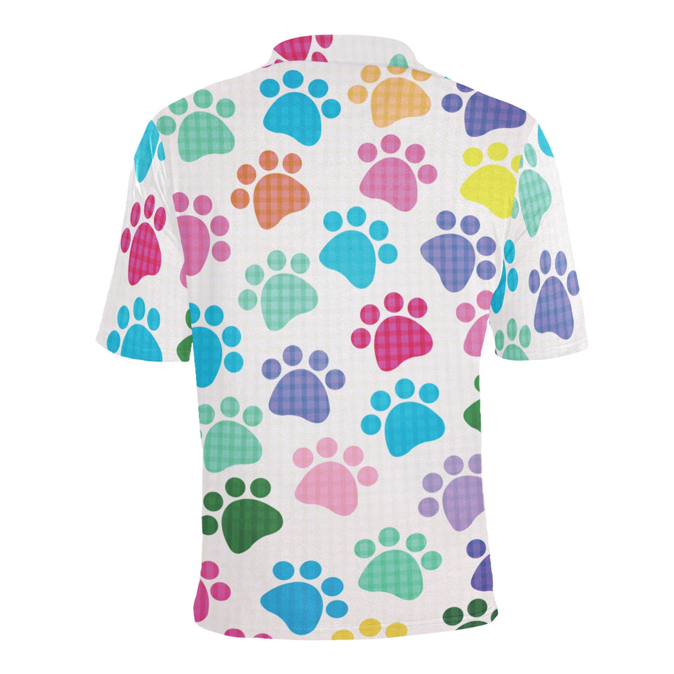 Dog Paws Pattern Print Design 01 Men's All Over Print Polo Shirt