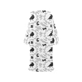 Crows floral wreath rabbit pattern Blanket Robe with Sleeves