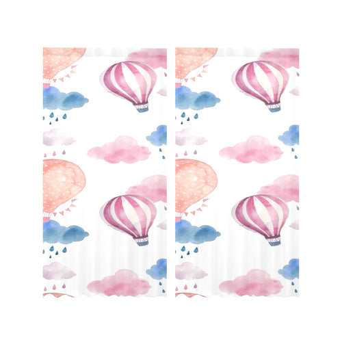 Watercolor air balloon cloud pattern Gauze Curtain
