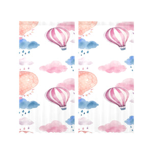 Watercolor air balloon cloud pattern Gauze Curtain