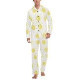 hand drawn sun pattern Men's Long Pajama Set