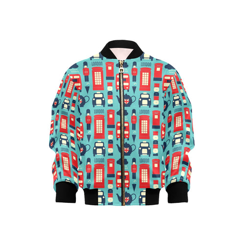 British Pattern Print Design 04 Kids' Boys' Girls' Bomber Jacket