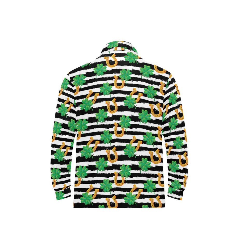 Horseshoes Pattern Print Design 01 Men's Long Sleeve Polo Shirt