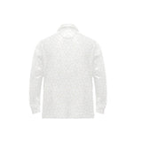 arabic white pattern Men's Long Sleeve Polo Shirt