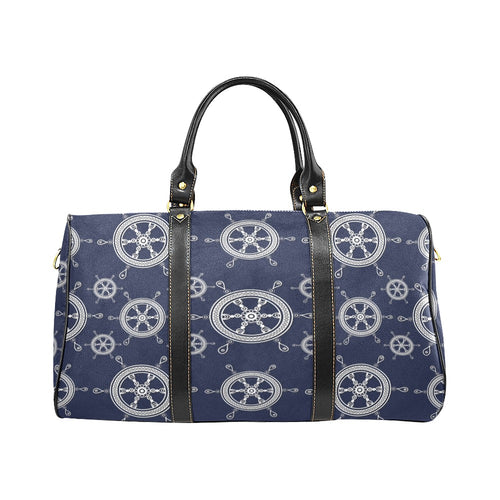 nautical steering wheel design pattern Travel Bag