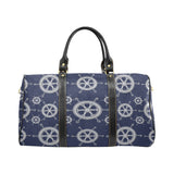 nautical steering wheel design pattern Travel Bag