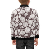Garlic bulb dark background Kids' Boys' Girls' Bomber Jacket