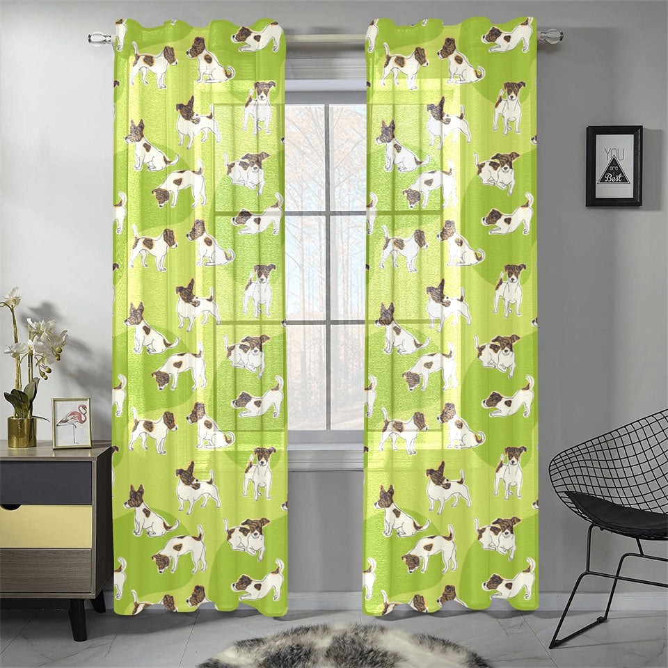Jack Russel Pattern Print Design 01 Gauze Curtain