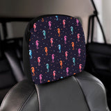 Watercolor colorful seahorse pattern Car Headrest Cover