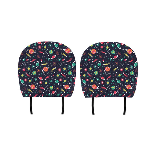 colorful space pattern planet star Car Headrest Cover