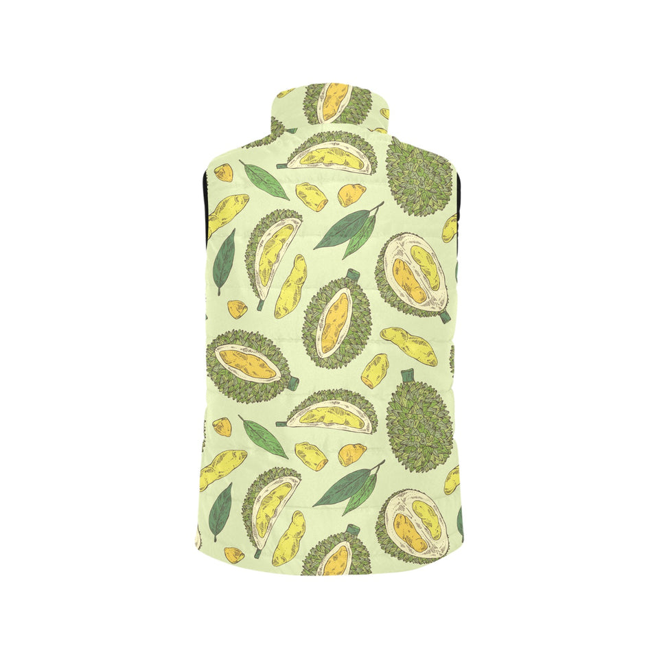 Durian leaves pattern background Women's Padded Vest