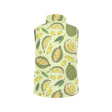 Durian leaves pattern background Women's Padded Vest