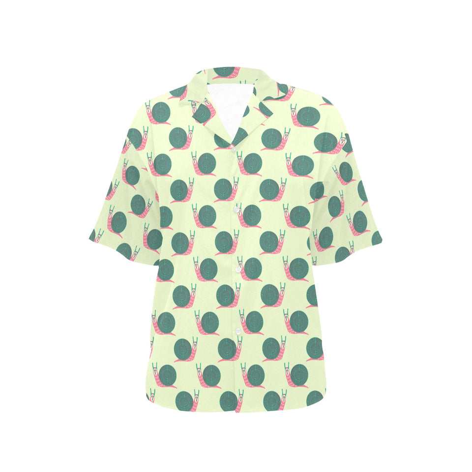 Snail Pattern Print Design 04 Women's All Over Print Hawaiian Shirt