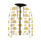 Pancake Pattern Print Design 03 Men's Padded Hooded Jacket