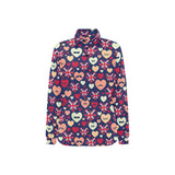British Pattern Print Design 02 Women's Long Sleeve Polo Shirt