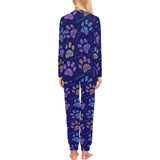 Dog Paws Pattern Print Design 02 Women's All Over Print Pajama Set