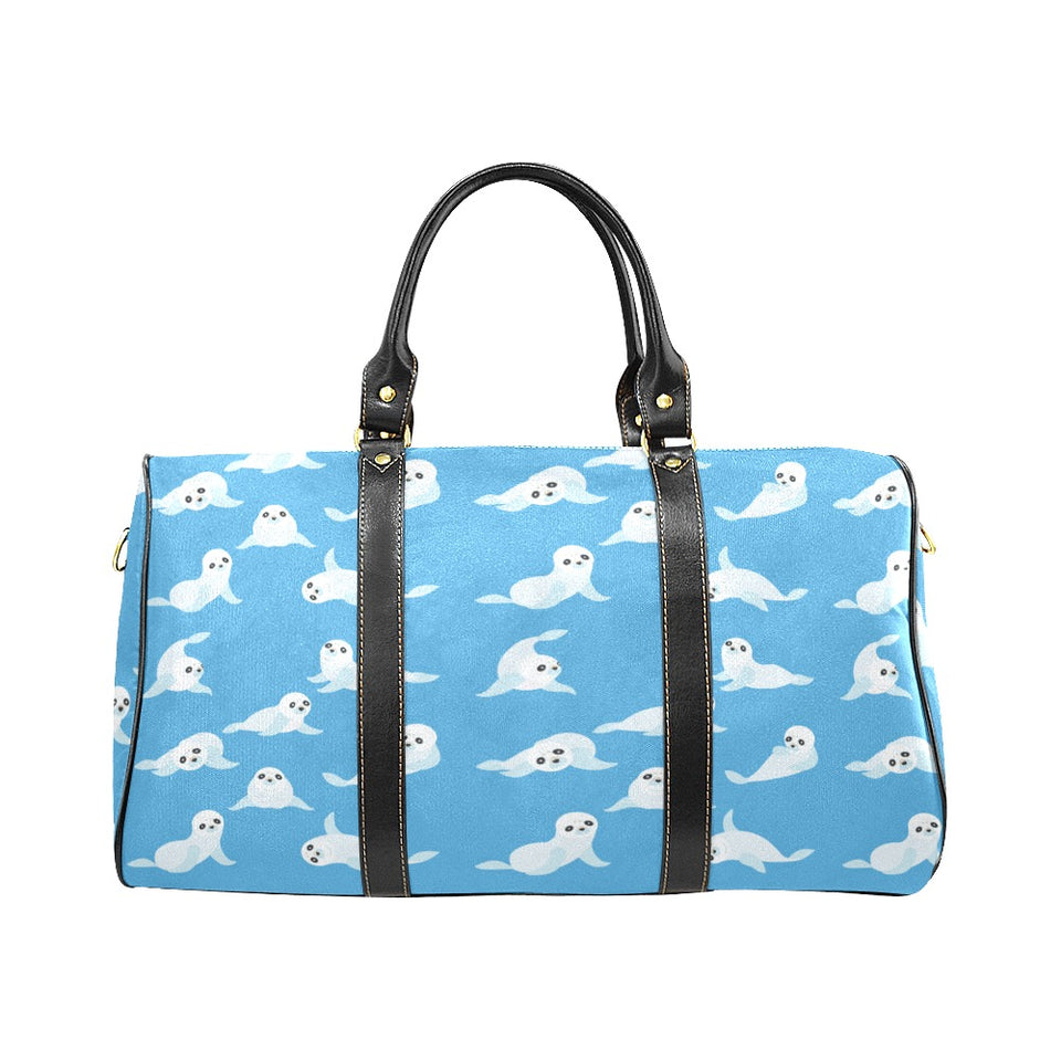 Cute sea lion seal pattern background Travel Bag